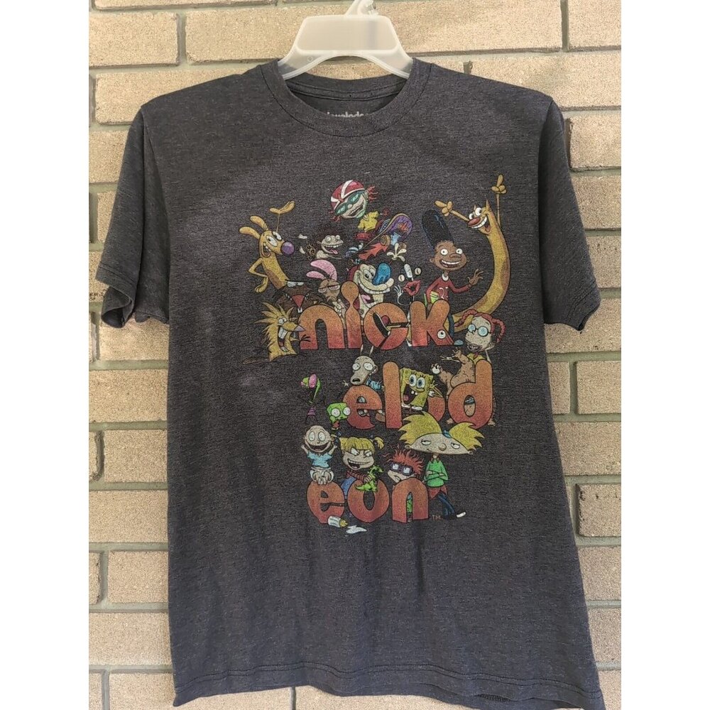 Grey Nickelodeon T-Shirt Rugrats Ren Stimpy T-Shirt Size: Medium